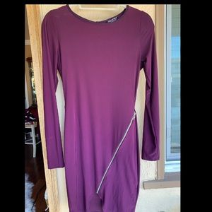 Plum long sleeve dress